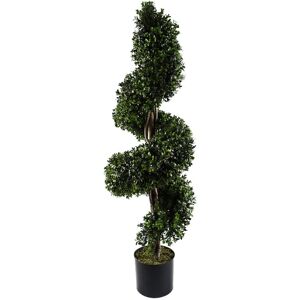 Leaf 120Cm Artificial Buxus Topiary in Planter Green 120 H x 40 W x 40 D cm