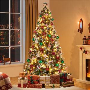 The Seasonal Aisle Frosted Christmas Tree Green 7 ft