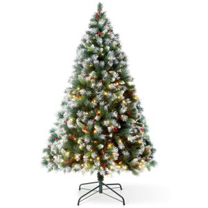 The Seasonal Aisle VeryMerry ' Claudia ' Frosted Christmas Tree with LED Lights, Pinecones, Berries 7 ft The Seasonal Aisle VeryMerry ' Claudia ' Frosted Christmas Tree with LED Lights, Pinecones, Berries 7 ft