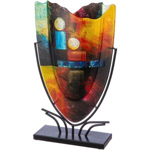 Ivy Bronx Handmade Glass Floor Vase Black;Red;Yellow 49cm H x 30cm W x 10cm D Ivy Bronx Handmade Glass Floor Vase Black;Red;Yellow 49cm H x 30cm W x 10cm D