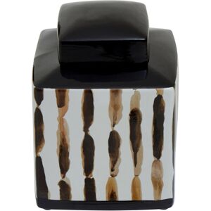 Metro Aamber Black/Brown/White 19Cm Ceramic Jar Black;Brown;White 19cm H X 15cm W X 15cm D Metro Aamber Black/Brown/White 19Cm Ceramic Jar Black;Brown;White 19cm H X 15cm W X 15cm D