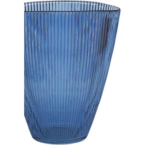 House of Hampton Delmar Recycled Glass Ribbed Table Vase Navy 24.5cm H X 21.5cm W X 21.5cm D House of Hampton Delmar Recycled Glass Ribbed Table Vase Navy 24.5cm H X 21.5cm W X 21.5cm D
