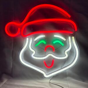 The Seasonal Aisle TRIXES Santa Claus Neon Light – Festive LED Light Sign – USB Powered – Colourful & Bright Xmas Decoration – Hanging Décor – Connect to USB socket or B Green;Red;White 13.75cm H X 13.75cm L X 0.5cm D The Seasonal Aisle TRIXES Santa Claus Neon Light – Festive LED Light Sign – USB Powered – Colourful & Bright Xmas Decoration – Hanging Décor – Connect to USB socket or B Green;Red;White 13.75cm H X 13.75cm L X 0.5cm D