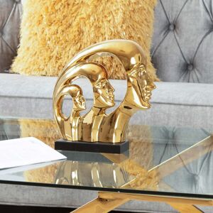 Metro Coryna Modern Accents Home Decor , Human 3 Face Thinker Sculpture Statue for Living Room Gold Metro Coryna Modern Accents Home Decor , Human 3 Face Thinker Sculpture Statue for Living Room Gold