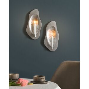 Fairmont Park ODEMIRA 2 Piece Metal Wall Sconce Set Silver 40cm H X 19cm W X 6cm D Fairmont Park ODEMIRA 2 Piece Metal Wall Sconce Set Silver 40cm H X 19cm W X 6cm D