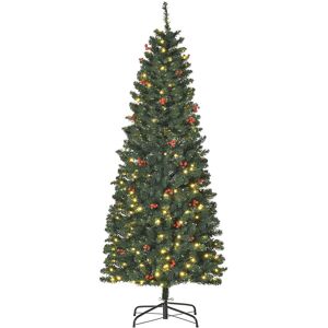 The Seasonal Aisle Prelit Artificial Pencil Christmas Tree with Warm White LED Light Green 6' H The Seasonal Aisle Prelit Artificial Pencil Christmas Tree with Warm White LED Light Green 6' H