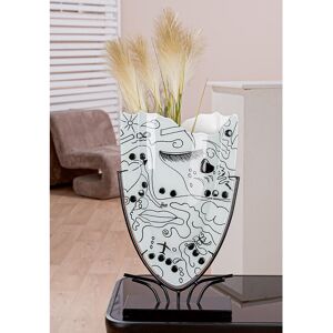 Ivy Bronx Modern Art white vase, height 49cm Black;White 49cm H X 29cm W X 10cm D Ivy Bronx Modern Art white vase, height 49cm Black;White 49cm H X 29cm W X 10cm D