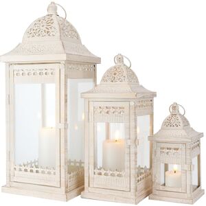 Lily Manor Barkhad 3 Piece Corner Lantern Set Beige 51cm H X 21cm W X 21cm D Lily Manor Barkhad 3 Piece Corner Lantern Set Beige 51cm H X 21cm W X 21cm D