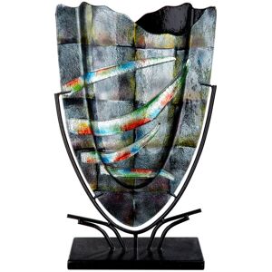 Ivy Bronx Schoeneck Black/Grey/Red/Blue Glass Floor Vase Black/Grey/Red/Blue 58cm H x 35cm W x 12cm D Ivy Bronx Schoeneck Black/Grey/Red/Blue Glass Floor Vase Black/Grey/Red/Blue 58cm H x 35cm W x 12cm D