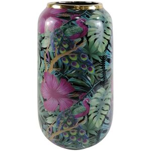 17 Stories Classy Ceramic Vase for the Living Room, Tropical Design Vase Decor Green;Pink 37cm H x 22.5cm W x 22.5cm D 17 Stories Classy Ceramic Vase for the Living Room, Tropical Design Vase Decor Green;Pink 37cm H x 22.5cm W x 22.5cm D