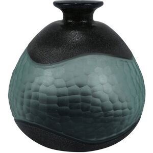 World Menagerie Shelburne Glass Vase For Living Room Furniture, Luxury Decoration Handmade Vase Black;Green 22.5cm H X 23cm W X 23cm D World Menagerie Shelburne Glass Vase For Living Room Furniture, Luxury Decoration Handmade Vase Black;Green 22.5cm H X 23cm W X 23cm D
