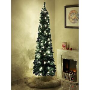 The Seasonal Aisle 180Cm H Slender Green Artificial Fir Hinged Christmas Tree with 110 Lights and Ball Ornaments 180cm H The Seasonal Aisle 180Cm H Slender Green Artificial Fir Hinged Christmas Tree with 110 Lights and Ball Ornaments 180cm H