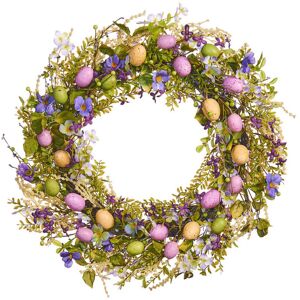 The Seasonal Aisle 80cm Artificial Wreath Green;Purple;Pink 80cm H X 80cm W X 18cm D The Seasonal Aisle 80cm Artificial Wreath Green;Purple;Pink 80cm H X 80cm W X 18cm D