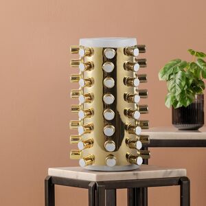Fairmont Park Aianna Handmade Ceramic Vase for Living Room Decoration,Gold & White Studded Modern Home Decor Accent Piece Gold 31cm H X 17.5cm W X 17.5cm D Fairmont Park Aianna Handmade Ceramic Vase for Living Room Decoration,Gold & White Studded Modern Home Decor Accent Piece Gold 31cm H X 17.5cm W X 17.5cm D