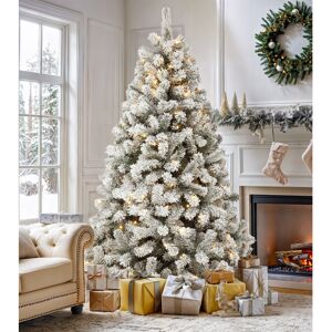 The Seasonal Aisle 7.5ft Warm Lighted Artificial Christmas Tree With Snow & Metal Stand Green 228.6cm H The Seasonal Aisle 7.5ft Warm Lighted Artificial Christmas Tree With Snow & Metal Stand Green 228.6cm H