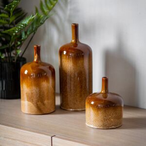 Metro 3 Piece Lastrup 31Cm Ceramic Table Vase Set Brown 31cm H X 12cm W X 12cm D Metro 3 Piece Lastrup 31Cm Ceramic Table Vase Set Brown 31cm H X 12cm W X 12cm D