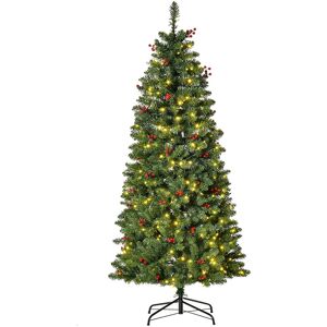 The Seasonal Aisle Prelit Artificial Pencil Christmas Tree with Warm White LED Light Green 5' H The Seasonal Aisle Prelit Artificial Pencil Christmas Tree with Warm White LED Light Green 5' H
