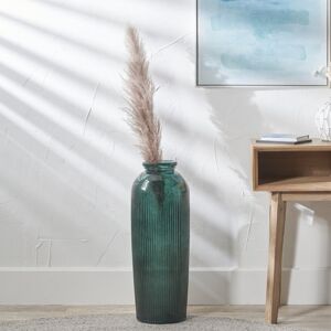 Mercury Recycled Glass Ribbed Vase Tall Green Mercury Recycled Glass Ribbed Vase Tall Green