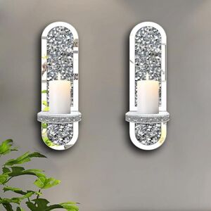 Fairmont Park 2 Piece Glass Wall Sconce Set Silver 38cm H X 10cm W X 11cm D Fairmont Park 2 Piece Glass Wall Sconce Set Silver 38cm H X 10cm W X 11cm D