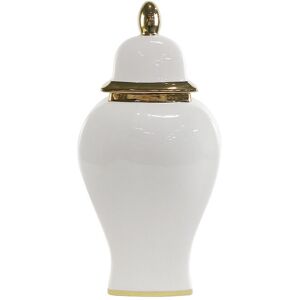 Mercer41 Ervine Ceramic Ginger Jar with Lid for Living Room, Luxury Home Decor White;Gold 42cm H x 21cm W x 15cm D Mercer41 Ervine Ceramic Ginger Jar with Lid for Living Room, Luxury Home Decor White;Gold 42cm H x 21cm W x 15cm D