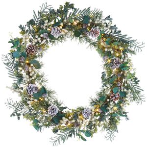 The Seasonal Aisle 10.2cm Lighted Eucalyptus Wreath Green 76.2cm H X 10.2cm W X 76.2cm D The Seasonal Aisle 10.2cm Lighted Eucalyptus Wreath Green 76.2cm H X 10.2cm W X 76.2cm D