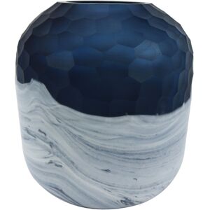 House of Hampton Glass Handmade Vase For Living Room Furniture, Luxury Decoration Handmade Vase Blue;White 18.5cm H X 17cm W X 17cm D House of Hampton Glass Handmade Vase For Living Room Furniture, Luxury Decoration Handmade Vase Blue;White 18.5cm H X 17cm W X 17cm D