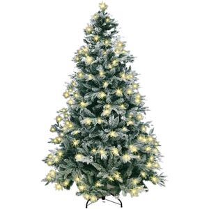 The Seasonal Aisle Lit Lapland Fir Artificial Green Christmas Tree Snow Flocked (White) 4.99ft H The Seasonal Aisle Lit Lapland Fir Artificial Green Christmas Tree Snow Flocked (White) 4.99ft H