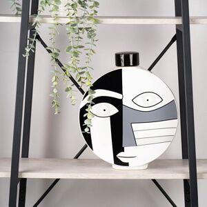 Metro Abstract Design Ginger Jar with Lid for Living Room, Handmade Home Decor Black;White 34cm H x 29cm W x 8cm D Metro Abstract Design Ginger Jar with Lid for Living Room, Handmade Home Decor Black;White 34cm H x 29cm W x 8cm D