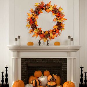 The Seasonal Aisle 60Cm Artificial Lighted Wreath Orange;Yellow 60cm H X 60cm W X 5cm D The Seasonal Aisle 60Cm Artificial Lighted Wreath Orange;Yellow 60cm H X 60cm W X 5cm D