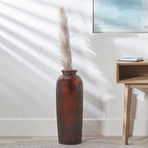 Mercury Recycled Glass Ribbed Vase Tall Brown Mercury Recycled Glass Ribbed Vase Tall Brown