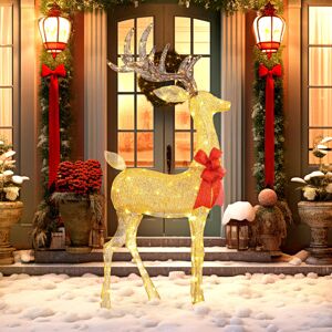 The Seasonal Aisle Lighted Christmas Decoration Gold 135cm H X 66cm W X 25cm D The Seasonal Aisle Lighted Christmas Decoration Gold 135cm H X 66cm W X 25cm D