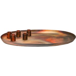 Fairmont Park Champagne Gold Oval Centrepiece Metal With Magnetic Candle Holders W40cm Copper 3cm H X 40cm W X 26cm D Fairmont Park Champagne Gold Oval Centrepiece Metal With Magnetic Candle Holders W40cm Copper 3cm H X 40cm W X 26cm D