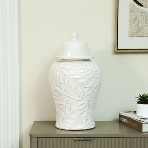 Lark Manor Carved Ceramic Ginger Jar With Lid For Living Room Decor, Modern Ginger Vase Decorative Home White 46cm H x 24.50cm W x 24.50cm D Lark Manor Carved Ceramic Ginger Jar With Lid For Living Room Decor, Modern Ginger Vase Decorative Home White 46cm H x 24.50cm W x 24.50cm D