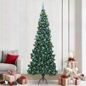 Latitude Run Corner Artificial Christmas Tree Green 180 Cm PVC And Metal Green/Blue 240cm H Latitude Run Corner Artificial Christmas Tree Green 180 Cm PVC And Metal Green/Blue 240cm H