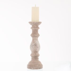 Fleur De Lis Living Small Stone Ceramic Column Candle Holder Brown 45cm H x 16cm W x 16cm D Fleur De Lis Living Small Stone Ceramic Column Candle Holder Brown 45cm H x 16cm W x 16cm D