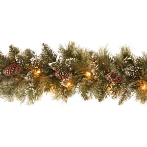The Seasonal Aisle 2.7m Pre-lit Glittery Bristle Garland Green 108cm H X 12cm D X 5cm L The Seasonal Aisle 2.7m Pre-lit Glittery Bristle Garland Green 108cm H X 12cm D X 5cm L