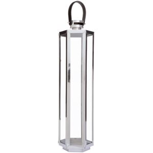 Fairmont Park Francesca Glass and Metal Lantern Silver 82 cm H x 19 cm W x 19 cm D Fairmont Park Francesca Glass and Metal Lantern Silver 82 cm H x 19 cm W x 19 cm D