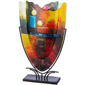 Ivy Bronx Handmade Glass Floor Vase Black;Red;Yellow 58cm H x 35cm W x 10cm D Ivy Bronx Handmade Glass Floor Vase Black;Red;Yellow 58cm H x 35cm W x 10cm D