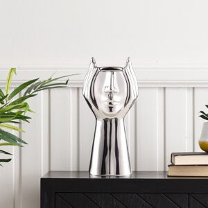 Rosdorf Park Sandborn Handmade Ceramic Vase for Living Room Decor, Face Design Modern Home Decoration Silver 38.8cm H X 18cm W X 18cm D Rosdorf Park Sandborn Handmade Ceramic Vase for Living Room Decor, Face Design Modern Home Decoration Silver 38.8cm H X 18cm W X 18cm D