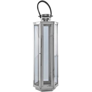 Fairmont Park Francesca Glass and Metal Lantern Silver 66 cm H x 19 cm W x 19 cm D Fairmont Park Francesca Glass and Metal Lantern Silver 66 cm H x 19 cm W x 19 cm D