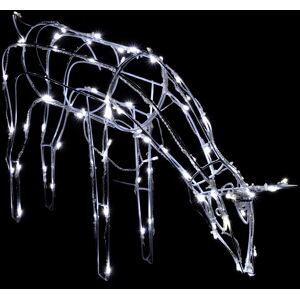 The Seasonal Aisle 68cm Large 3D Twinkling Reindeer Christmas Lighted Display with Pre-Lit 80 LED White 68cm H X 46cm W X 17cm D The Seasonal Aisle 68cm Large 3D Twinkling Reindeer Christmas Lighted Display with Pre-Lit 80 LED White 68cm H X 46cm W X 17cm D