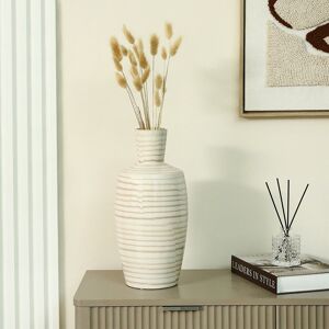 Latitude Run Bibeta Handmade Beige & Brown Stripes Ceramic Table Vase for Living Room Decoration, Modern Vase Home Decor Brown;Beige 37cm H x 17.3cm W x 17.3cm D Latitude Run Bibeta Handmade Beige & Brown Stripes Ceramic Table Vase for Living Room Decoration, Modern Vase Home Decor Brown;Beige 37cm H x 17.3cm W x 17.3cm D
