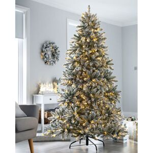 The Seasonal Aisle Pre-Lit Full Bodied Snow Flocked 6ft Green Artificial Christmas Tree with 350 Warm White Lights with Stand 182.88cm H The Seasonal Aisle Pre-Lit Full Bodied Snow Flocked 6ft Green Artificial Christmas Tree with 350 Warm White Lights with Stand 182.88cm H