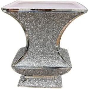 Fairmont Park Crushed Jewel Diamanate Square Shaped Crystal Vase Silver Design With Mirrored Border Art Deco Style ( Small ) Silver 60 cm H x 20 cm W x 20 cm D Fairmont Park Crushed Jewel Diamanate Square Shaped Crystal Vase Silver Design With Mirrored Border Art Deco Style ( Small ) Silver 60 cm H x 20 cm W x 20 cm D