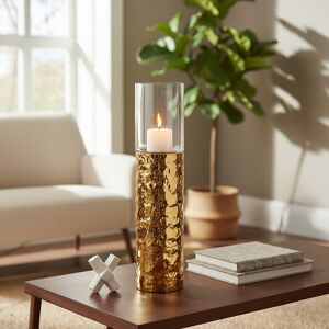Fairmont Park Martele Glass Candlestick Gold;Clear 62cm H x 15cm W x 15cm D Fairmont Park Martele Glass Candlestick Gold;Clear 62cm H x 15cm W x 15cm D
