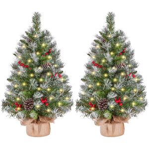 The Seasonal Aisle 2Pcs Lighted Artificial Christmas Tree Green 3 ft The Seasonal Aisle 2Pcs Lighted Artificial Christmas Tree Green 3 ft