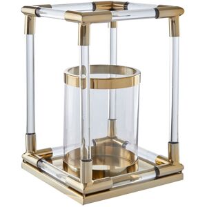 Fairmont Park Ann Glass and Metal Lantern Gold 35 cm H x 24 cm W x 24 cm D Fairmont Park Ann Glass and Metal Lantern Gold 35 cm H x 24 cm W x 24 cm D