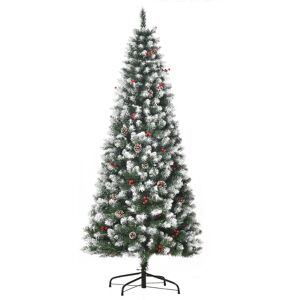 The Seasonal Aisle Green Flocked/Frosted Christmas Tree with Pinecones and Berries 4' The Seasonal Aisle Green Flocked/Frosted Christmas Tree with Pinecones and Berries 4'