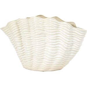 House of Hampton Clam Vase Large Reactive White 370X165x225mm 22.5cm H x 37cm W x 16.5cm D House of Hampton Clam Vase Large Reactive White 370X165x225mm 22.5cm H x 37cm W x 16.5cm D