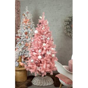 The Seasonal Aisle Pink Teddy Flocked Artificial Spruce Christmas Tree 4.92ft H The Seasonal Aisle Pink Teddy Flocked Artificial Spruce Christmas Tree 4.92ft H
